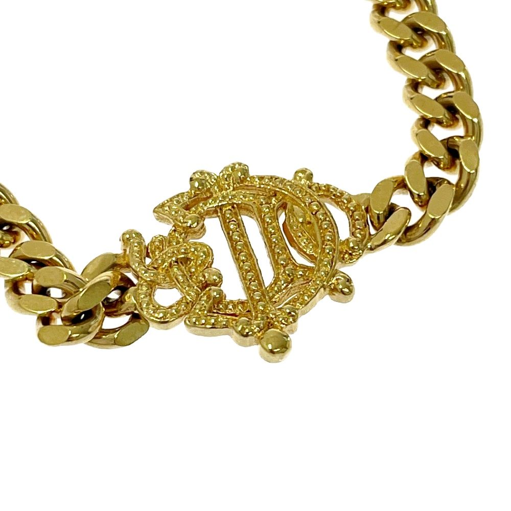 中古】Dior ディオール GP ロゴ エンブレム 喜平チェーンブレスレット