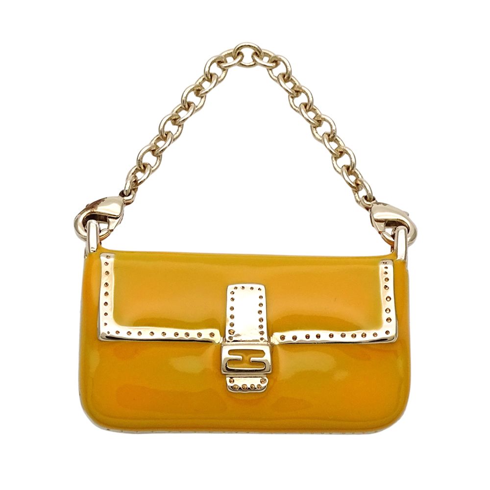 フェンディ FENDI チャーム レディース ブランド メタル マンマバケット ミニチャーム イエロー ゴールド バッグチャーム おしゃれ かわいい
