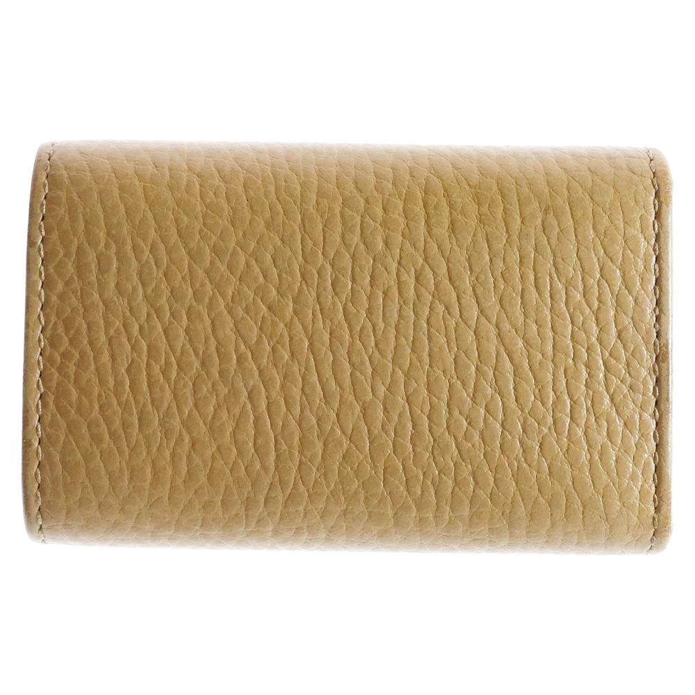 GUCCI グッチ GGマーモント キーケース キーホルダー キーリング バッグチャーム ベージュ ブラウン レザー シルバー金具 456118