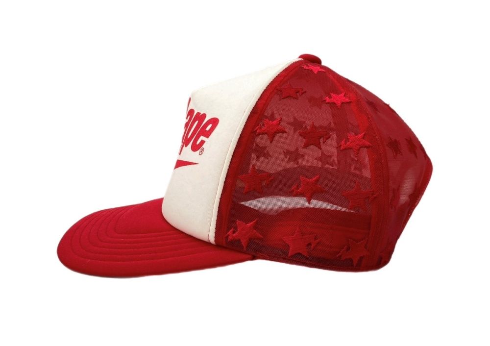 アベイシングエイプ A BATHING APE BAPE STA MESH CAP ベイプ スタ メッシュ キャップ Y2K 星 帽子 赤 帽子 メンズ帽子 キャップ ロゴ レッド フリーサイズ 104H-50