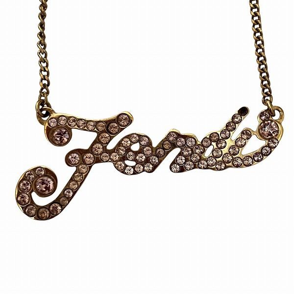 フェンディ Fendi ロゴ ラインストーン ブランド小物 ネックレス