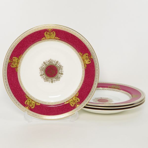 ウェッジウッド　コロンビア　パウダールビー　スーププレート ウェッジウッド プレート□コロンビア パウダールビー スーププレート