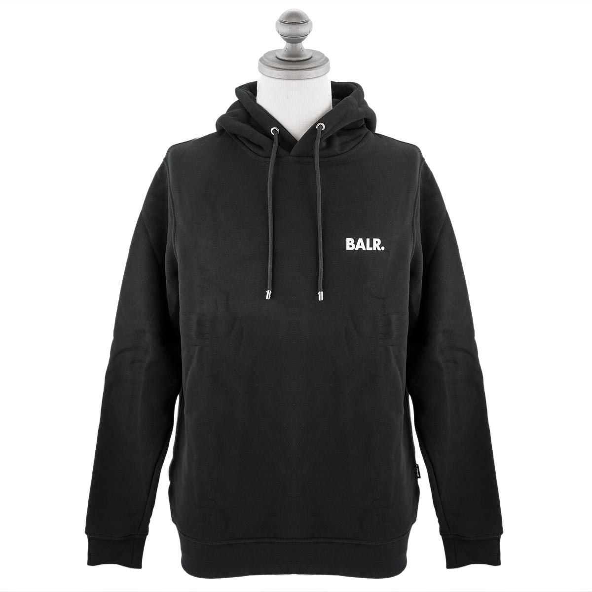 フーディー BALR ボーラー 2023年春夏新作 B1261.1018 Brand Straight Small Logo Hoodie メンズ  男性 パーカー プルオーバー 長袖 Jet Black ブラック