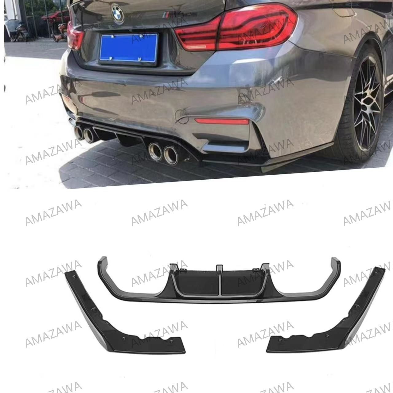 13-18年式 BMW M3 M4 F80 F82 Vタイプ後唇 3段式 スポイラー