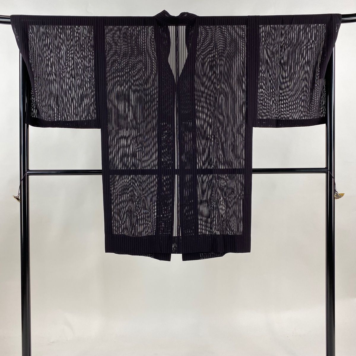 男着物 身丈100cm 裄丈70cm M 和装コート道中着 黒 正絹 美品 逸品  