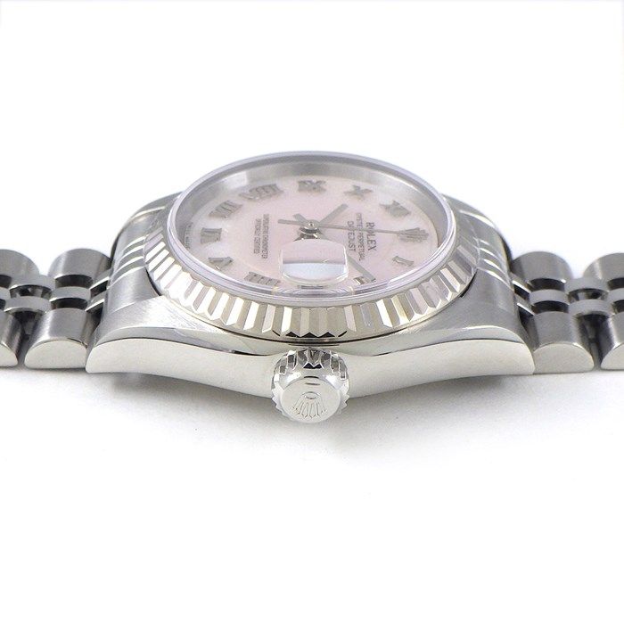 ロレックス Rolex 腕時計 デイトジャスト 26mm 79174NRD P番 2000年製 フルーテッドベゼル ピンクシェル ローマン文字盤 ジュビリーブレス SS K18WG 自動巻き 【中古】 ROLEX - ロレックス Rolex 腕時計 デイトジャスト 26mm 79174NRD P番