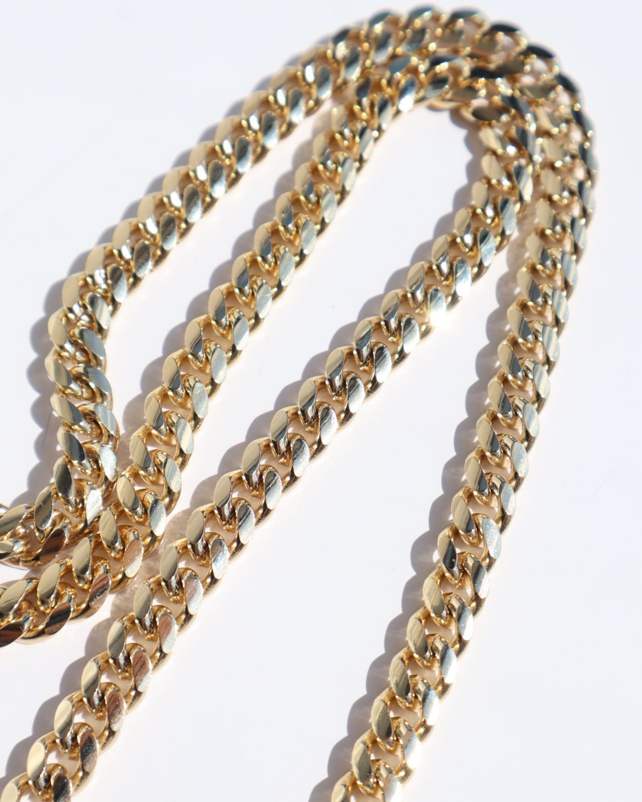 gold color chunky 喜平 gourmette chain vintage necklace K18GP 
