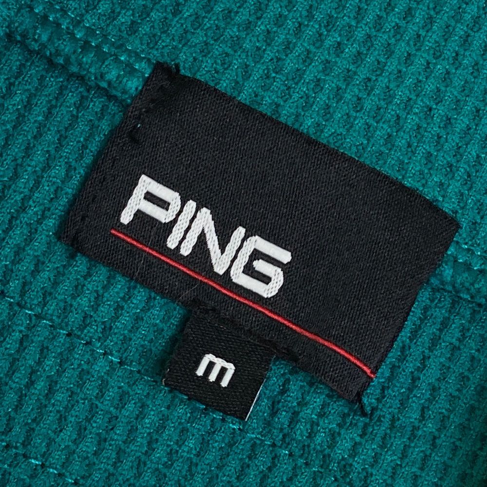 サイズ：M PING ピン 2024年モデル ハイネック 半袖Tシャツ  グリーン系 [240101497815] ゴルフウェア メンズ ストスト サイズ：M PING ピン 2024年モデル ハイネック 半袖Tシャツ