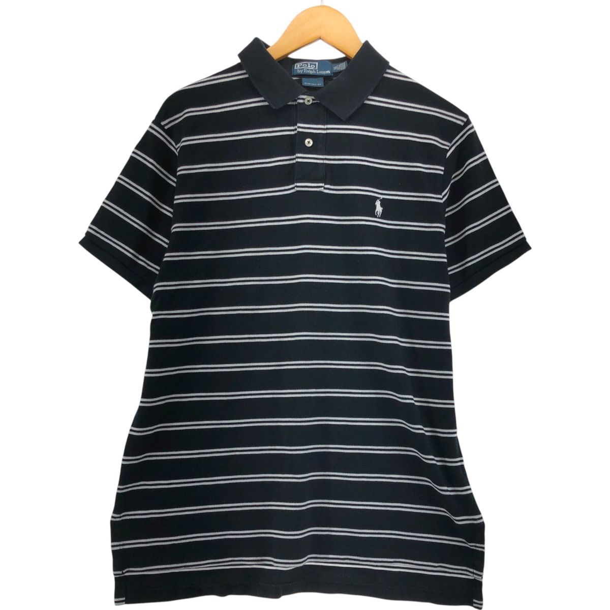 古着 ラルフローレン Ralph Lauren POLO by Ralph Lauren CUSTOM FIT 半袖 ボーダー ポロシャツ メンズXL相当|eaa544915