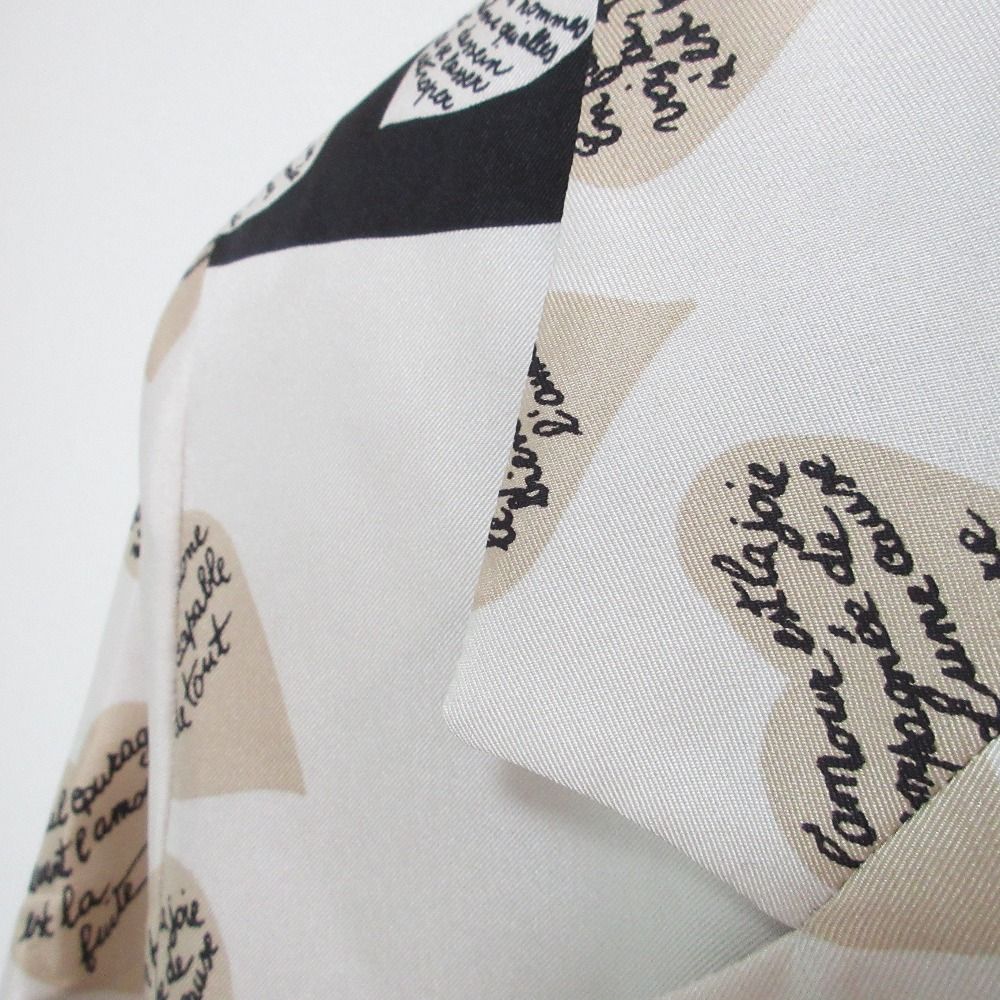 Max Mara マックスマーラ ハートプリント シルク テーラードジャケット 44サイズ ベージュ レディース 古着 GULLKHAN_COM