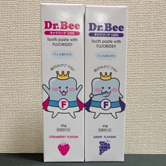 Dr.Bee ドクタービー キャナリーナ100G ジェル歯みがき グレープ ストロベリー 計2点セット