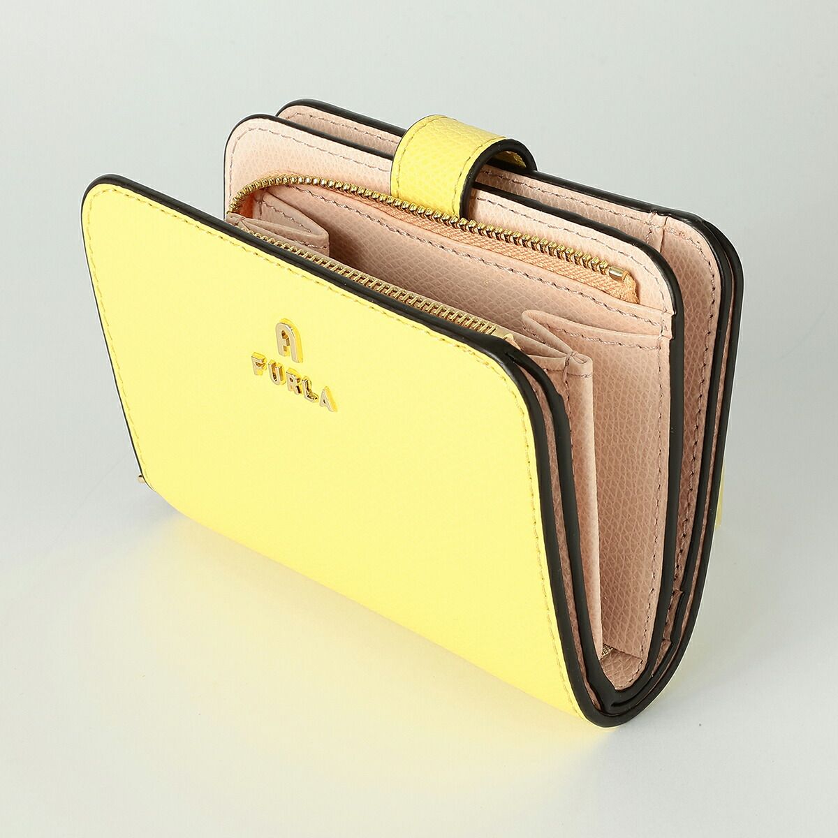 新品 フルラ FURLA 2つ折り財布 カメリア COMPACT WALLET イエロー  