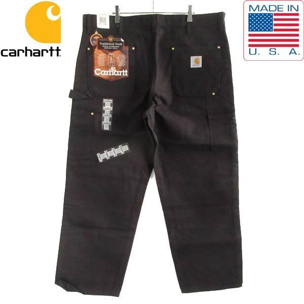 新品 00s USA製 carhartt B01 BLK ダック ダブルニー ペインター