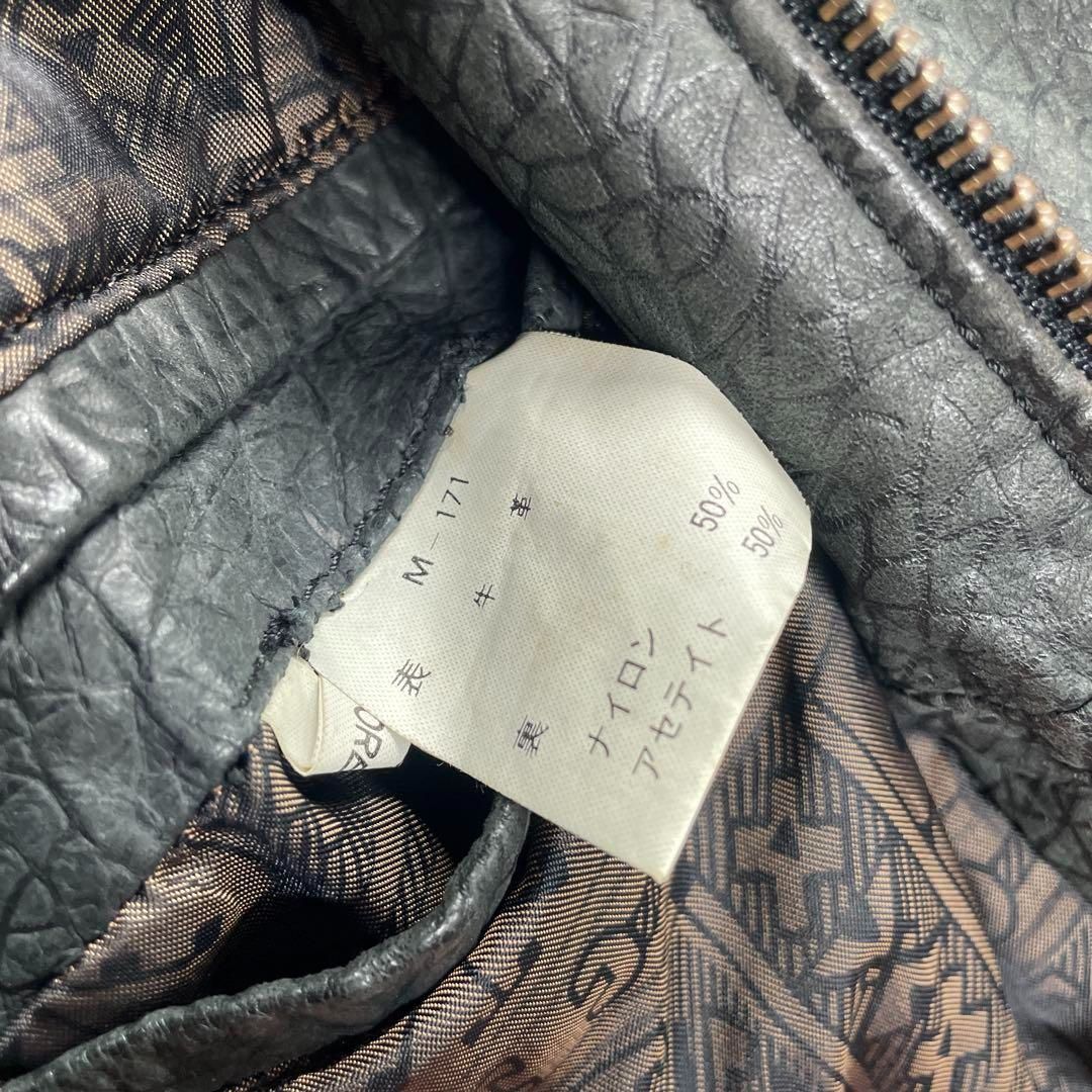 短丈 レザージャケット 本革 牛革 ブラック ビンテージ 極上 牛革 短丈