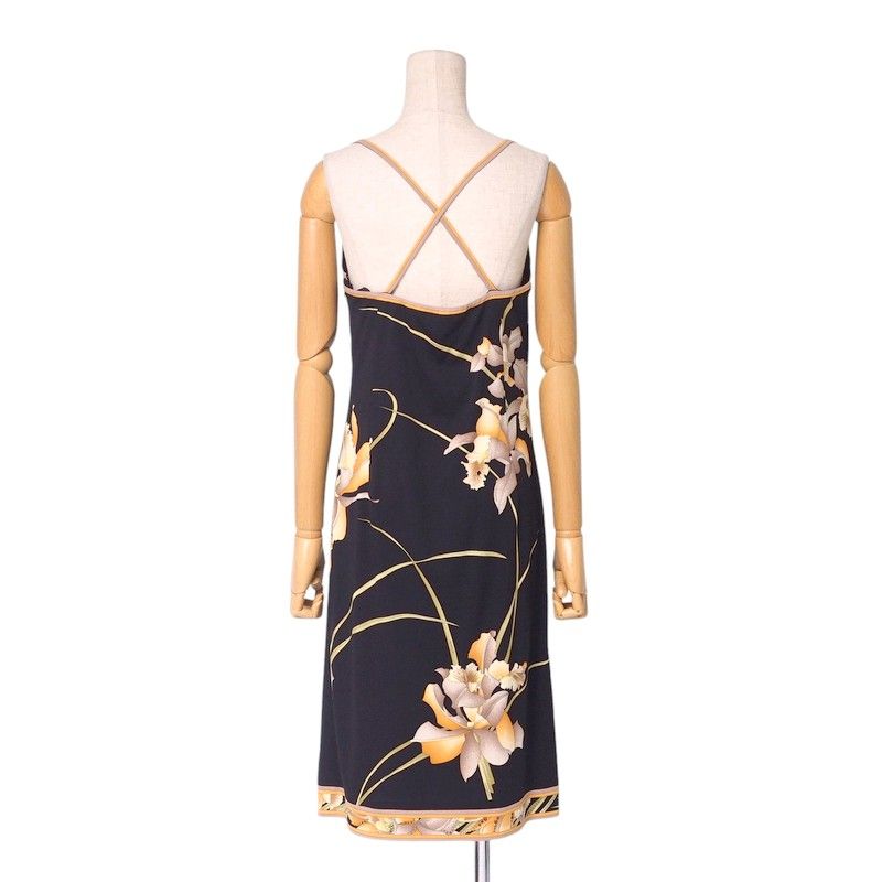 贈り物 花柄 FASHION LEONARD 美品 膝丈 ワンピース キャミソール ワンピース