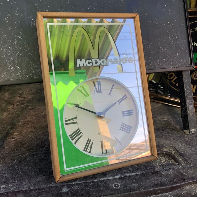 パブミラー】＆【時計】1978年 McDonald's マクドナルド Mirror