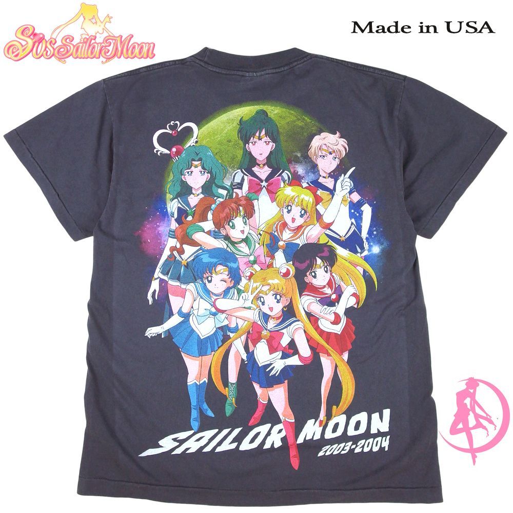 セーラームーン オフィシャル Tシャツ made in usa 260☆美少女戦士 セーラームーン Tシャツ USA製 アニメ ブラック