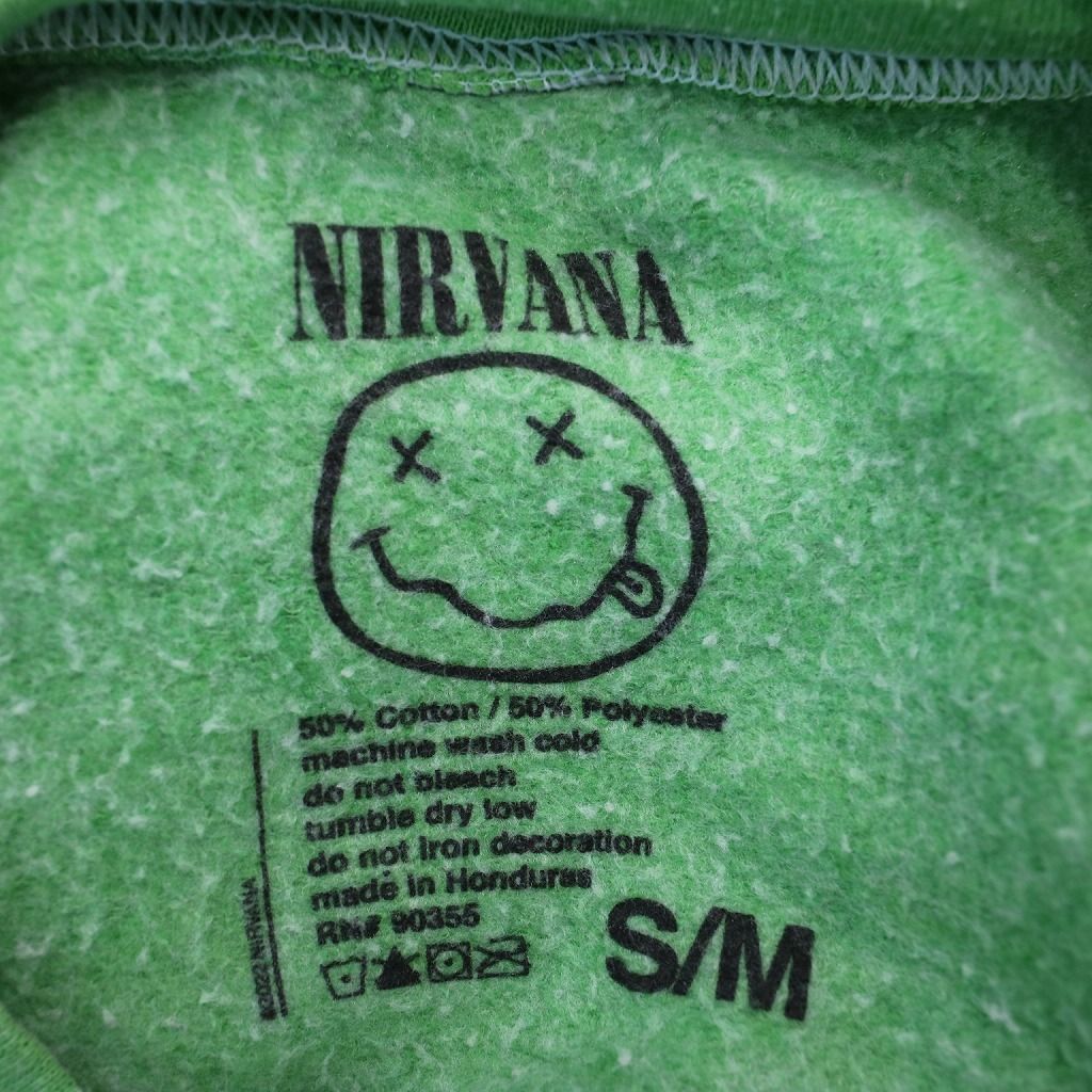 NIRVANA ニルヴァーナ スウェット クルーネック 袖プリント スマイル