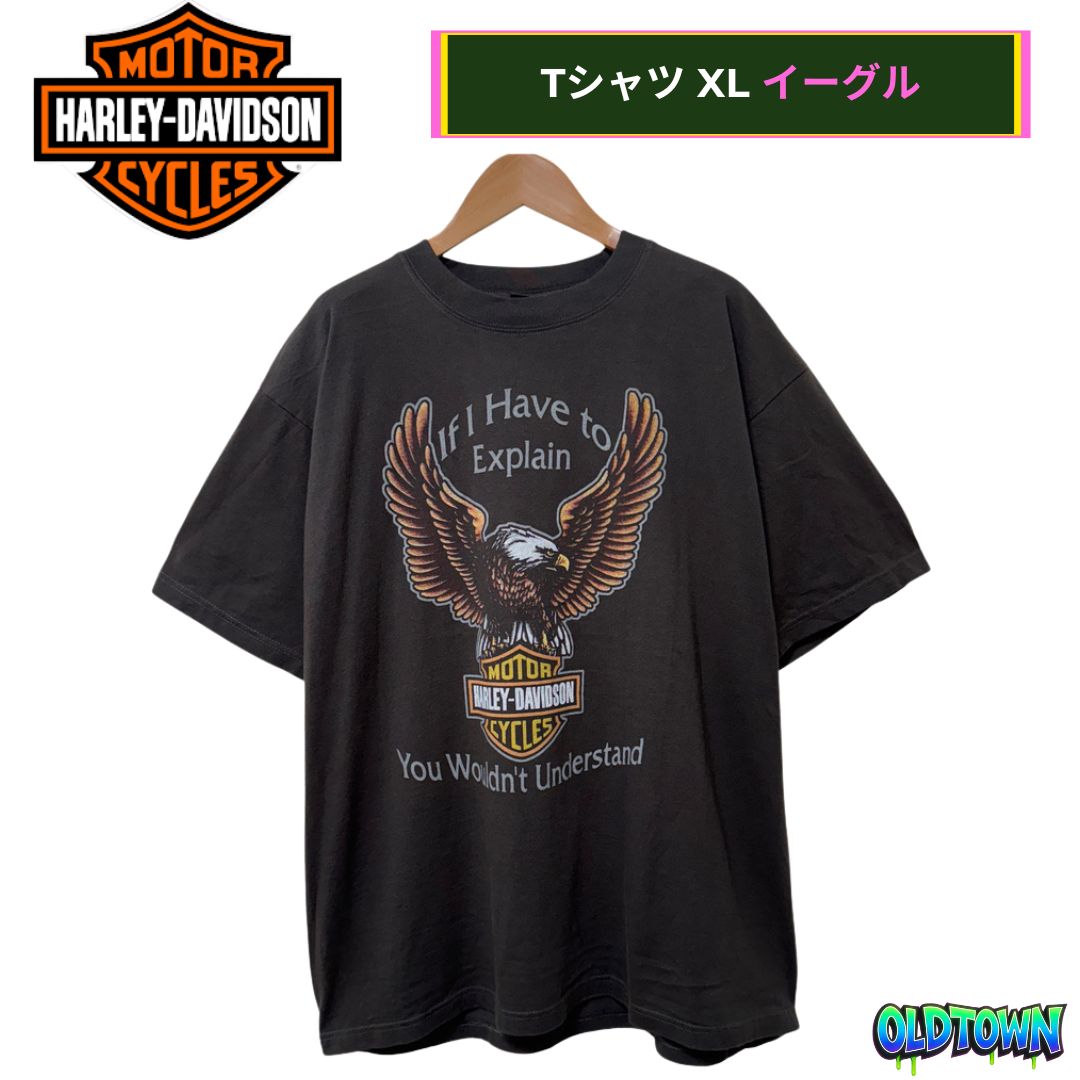 ハーレーダビッドソン Tシャツ XLサイズ ブラック 90s 00s 両面