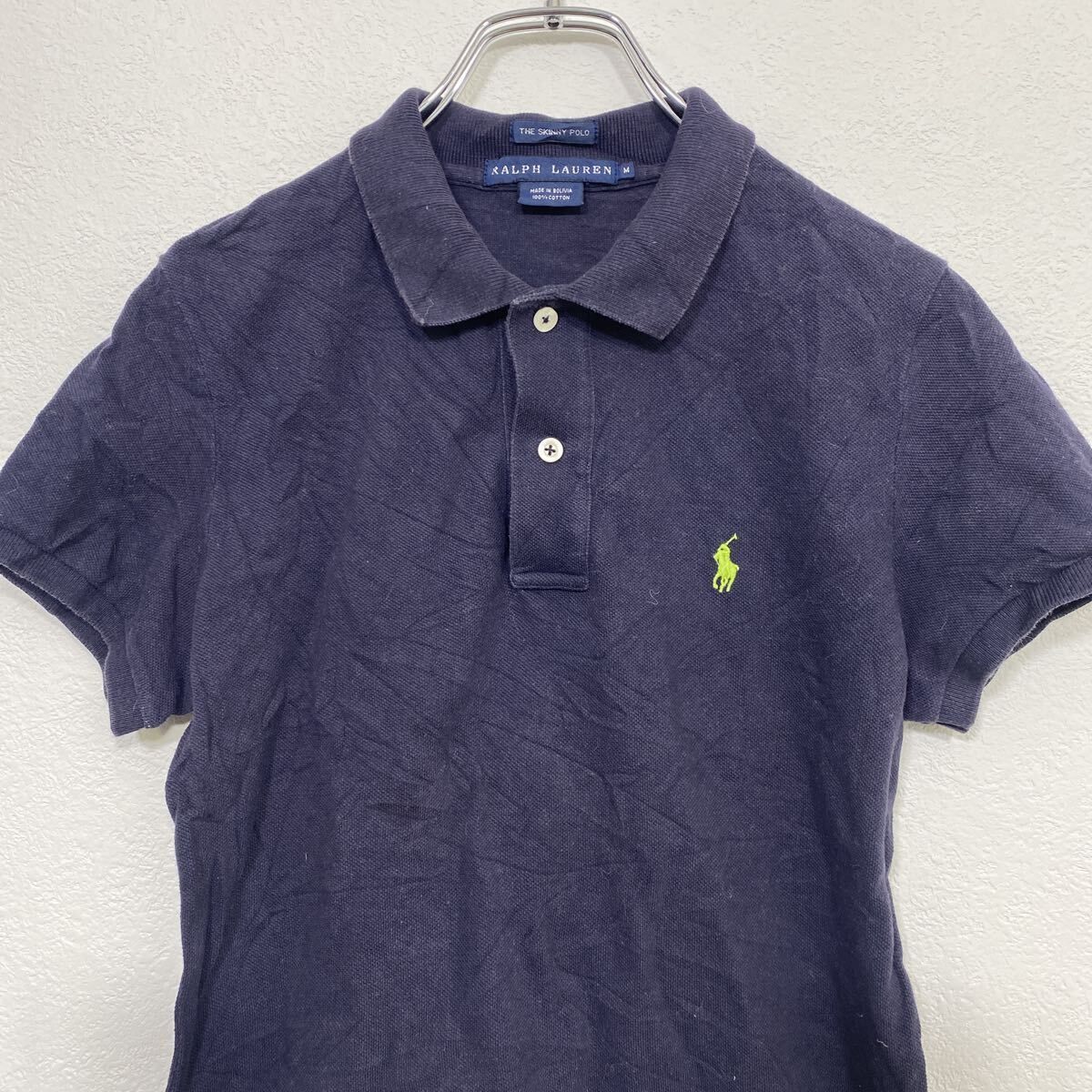 新品タグ付き【ラルフローレン】ポロシャツ　半袖　ポニーロゴ　ゆったり　紺　L RALPH LAUREN 半袖 ロゴ ポロシャツ レディース M ネイビー