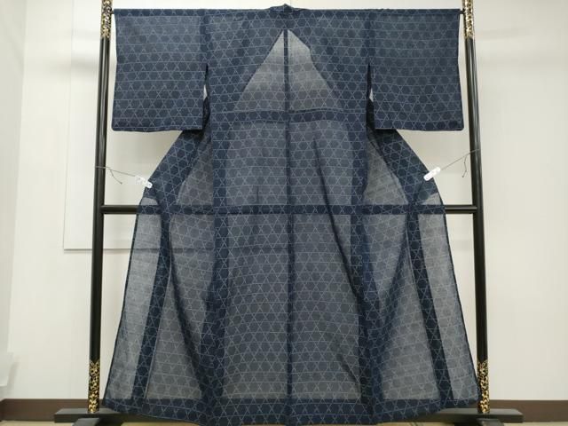 平和屋着物＊夏物 紗紬 笹竹文 正絹 逸品 CAAR9942ev