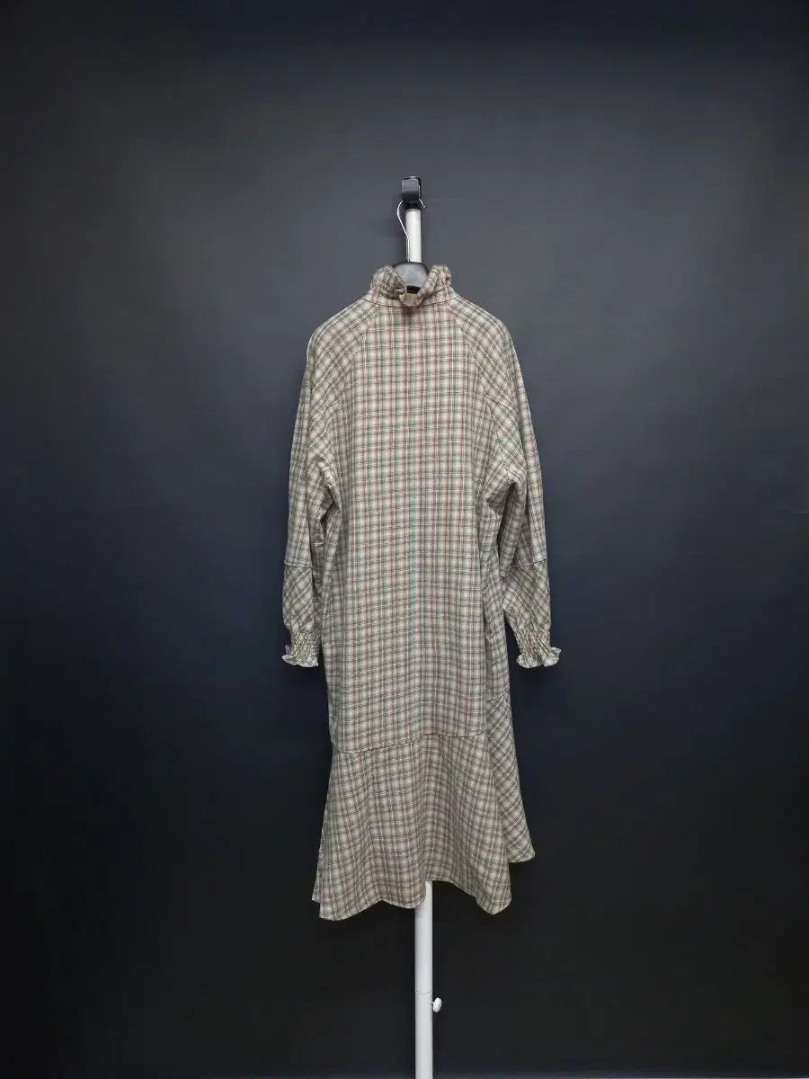 新システム 秋冬 ウール チェック マキシ ロング ONE PIECE 44-77