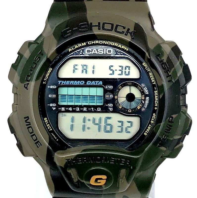 G-SHOCK ジーショック DW-6100CF-3 G-PYTHON パイソン ニシキヘビ 温度センサー 迷彩 カモフラージュ 豆球 2002年9月発売
