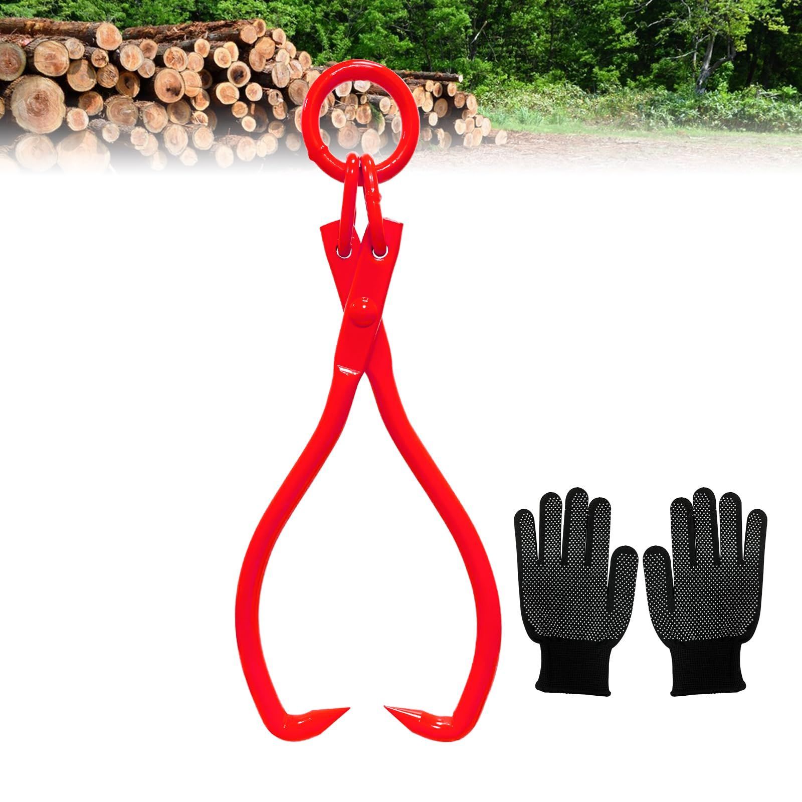 45CM_700kg Dragnwin 丸太トング ログリフティング 45cm 700kg スキッドトング 重機用 薪 林業道具 木製の爪薪トング