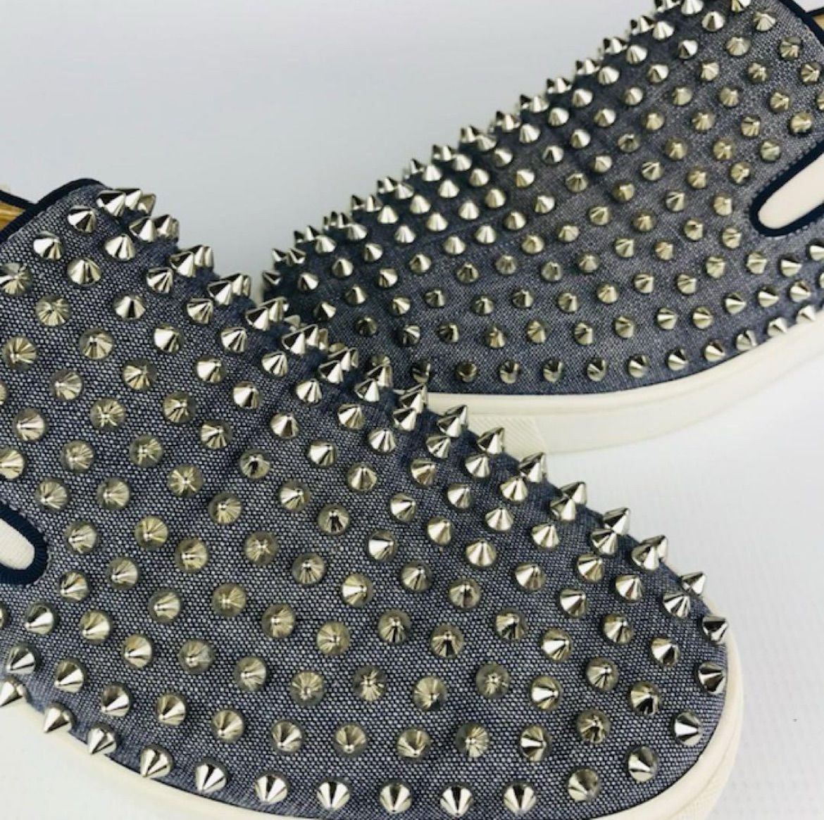 クリスチャン ルブタン Roller Boat デニム スタッズ スニーカー クリスチャンルブタン スリッポン Roller-Boat メンズ SIZE 39 1