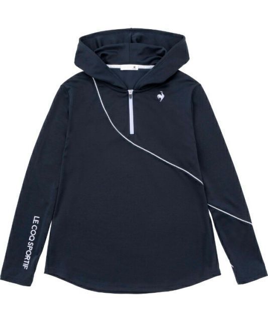 le coq sportif ルコック ハーフジップ長袖シャツ ネイビー O QTWWJB01 NV | スポーツ テニス ウエア ハーフジップ長袖シャツ 長袖 トップス はっ水層生地構造 吸汗速乾 ストレッチ UVCUT 汗染み軽減 