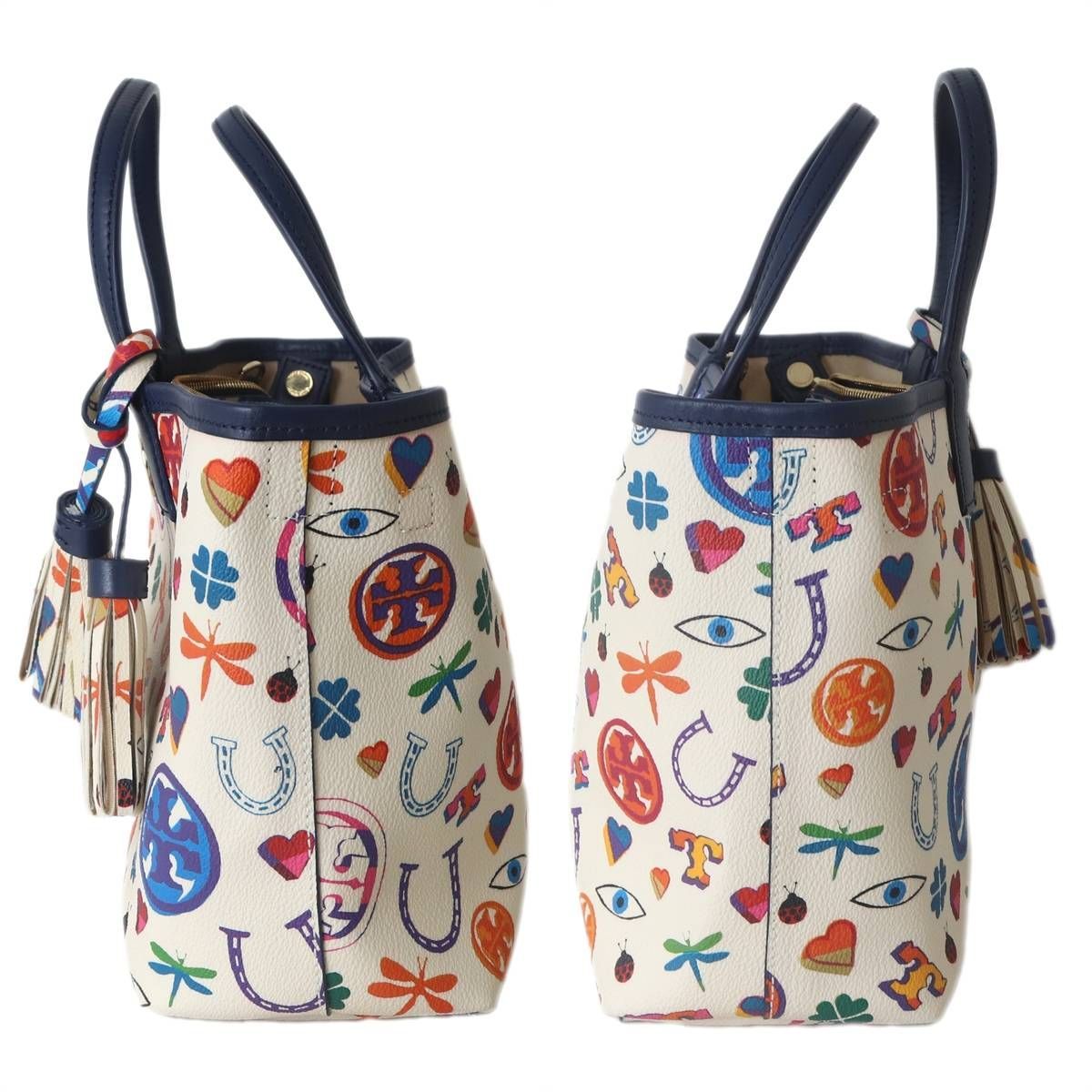 TORYBURCH/トリーバーチ 2WAY トートバッグ PVC・レザー ブルー