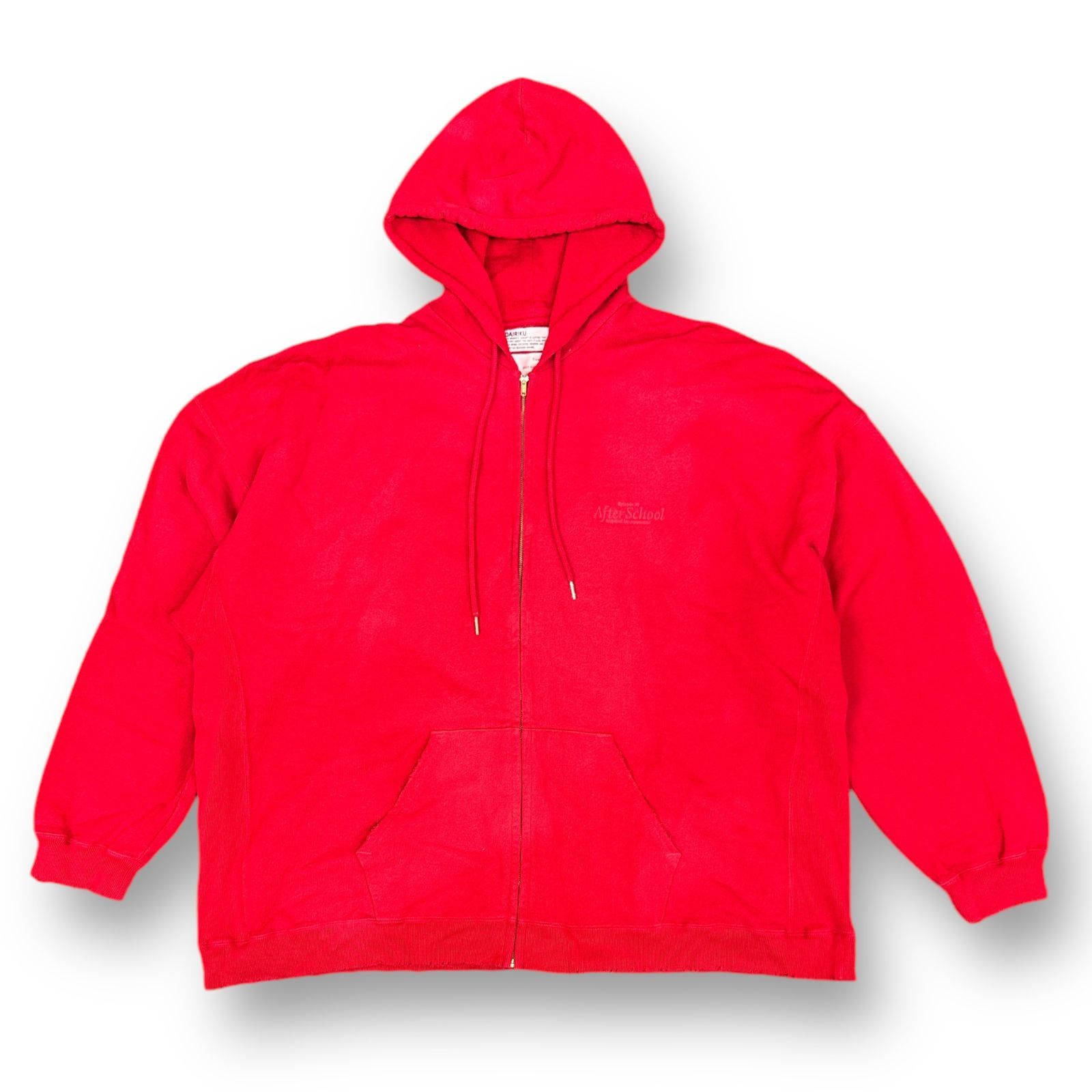 DAIRIKU 22AW Water-repellent Zip Up Hoodie 撥水 ヴィンテージ加工 ジップ フーディー スウェット パーカー  ダイリク 22AW C-1 レッド L 69871A3 - メルカリ