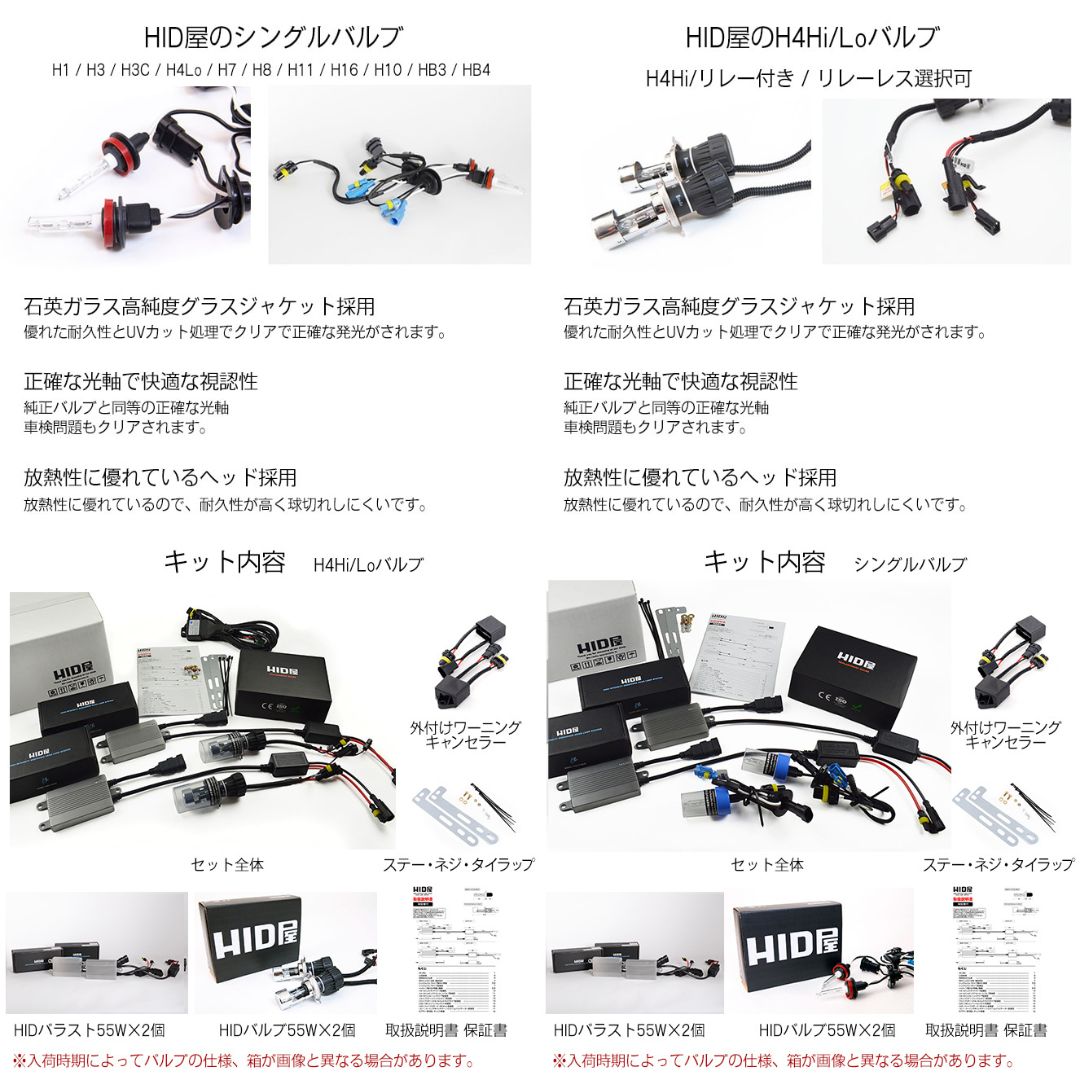 HIDキット 2個セット 取扱説明書付き HIDキット 2個セット 取扱説明書付き HIDキット 2個セット 取扱説明