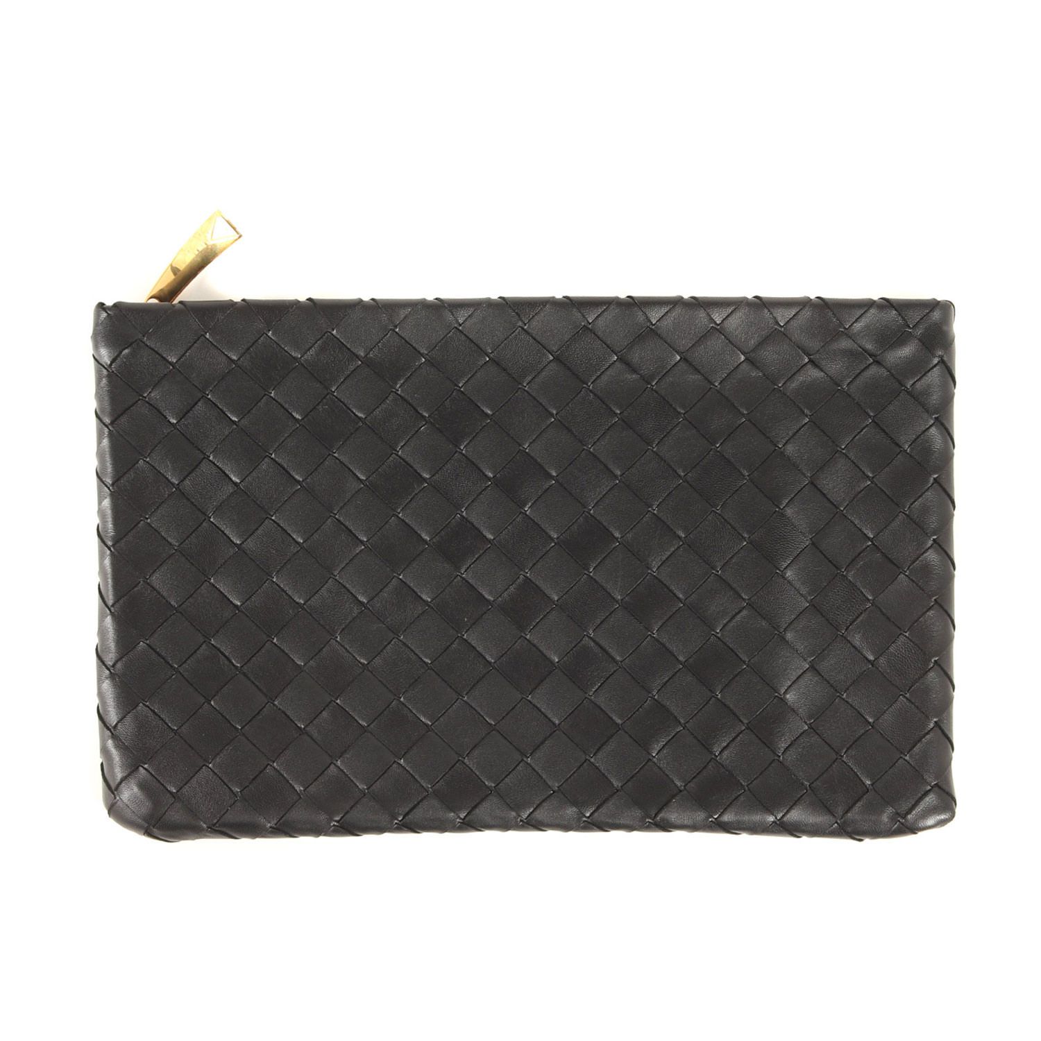 BOTTEGA VENETA ボッテガヴェネタ バッグ | 現行モデル イントレチャート レザー クラッチバッグ ミディアム ポーチ 608232 | ブラック 黒 | イタリア製 | ブランド カバン メンズ