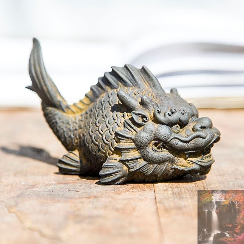 鯉の置物 オブジェ 富と幸運 金運 魚 浅漬けの素 魚化龍 鯉躍龍門 竜魚