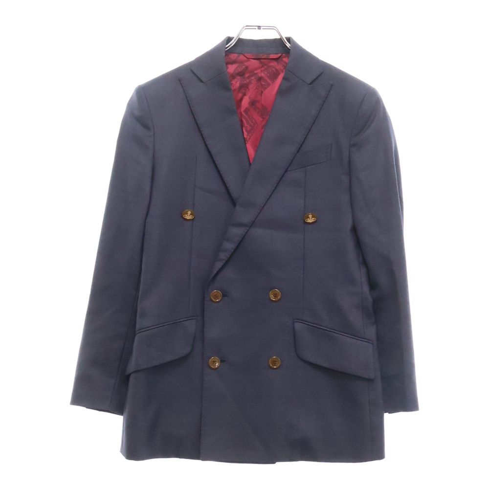 Vivienne Westwood MAN ヴィヴィアンウエストウッドマン ダブルブレスト サイドベンツ セットアップスーツ テーラードジャケット スラックスパンツ ネイビー VW-W1-77228 Vivienne Westwood MAN (ヴィヴィアンウエストウッドマン) ダブル