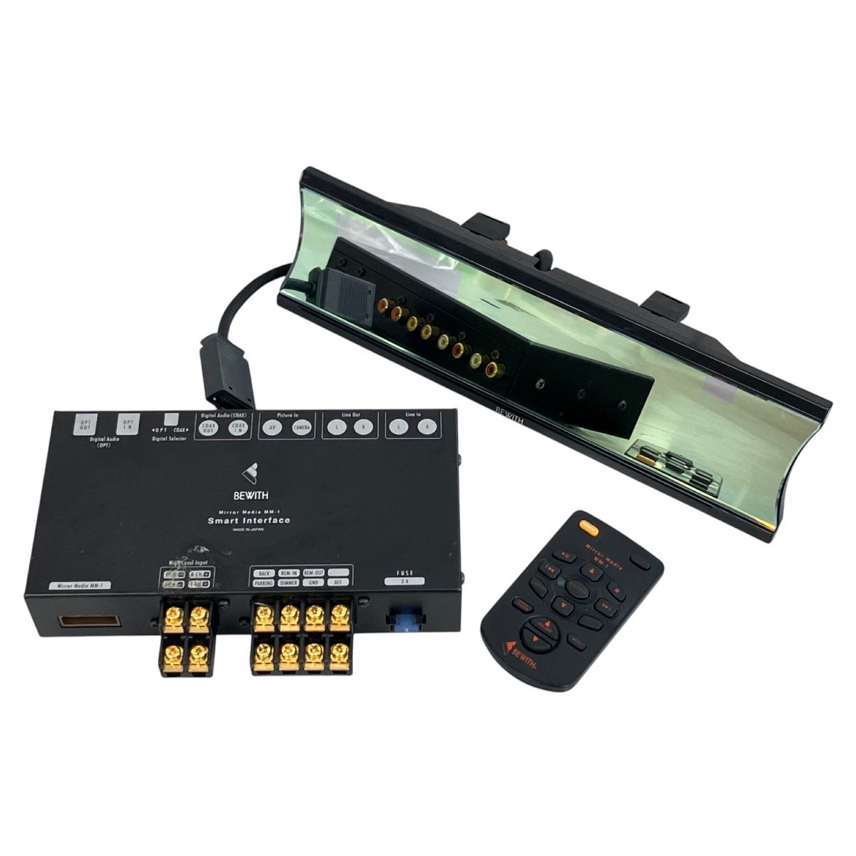 BEWITH Mirror Media MM-1 ルームミラー型 リニアプレーヤー アンプ リモコン セット カー用品 ジャンク K9976410