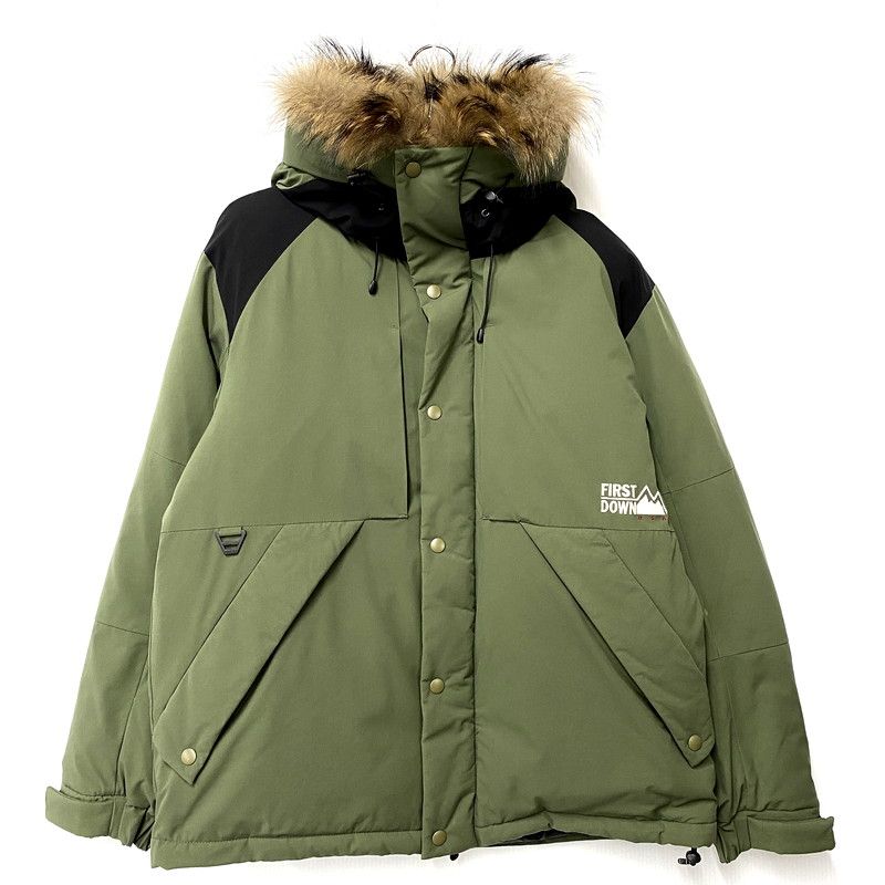 FIRST DOWN ファーストダウン PANEL SHORT DOWN JACKET 193-1517 パネル ショート ダウンジャケット アウター サイズ L グリーン メンズ 144-250417-as-03-izu