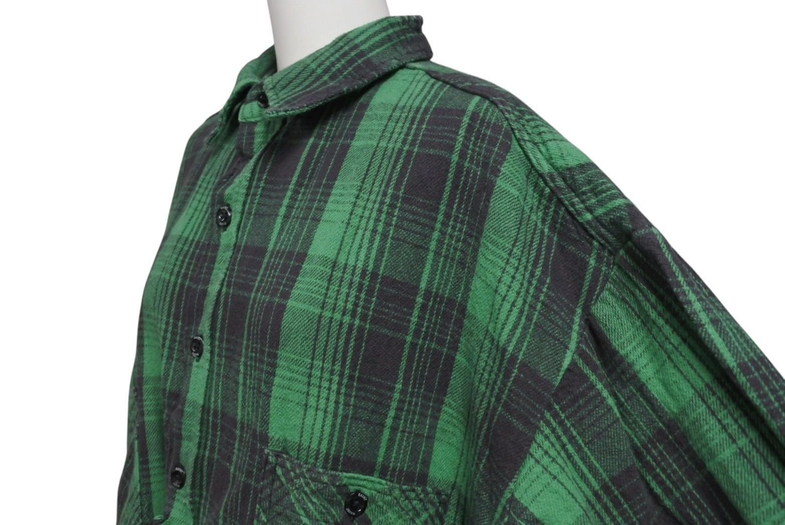 saint mxxxxxx セントマイケル FRNL CHECK SHIRTS FRNL チェックシャツ サイズ L グリーン ブラック SM-YS8-0000-024 美品 中古4 c072462 saint mxxxxxx セントマイケル FRNL CHECK SHIRTS FRNL チェックシャツ