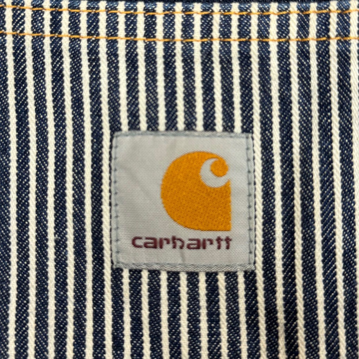 JUNYA WATANABE MAN COMME des GARCONS × Carhartt 18SS ダブルニーデニムパンツ ジーンズ ヒッコリー ジュンヤワタナベコムデギャルソン カーハート コラボ インディゴ S WA-P119 70022A5