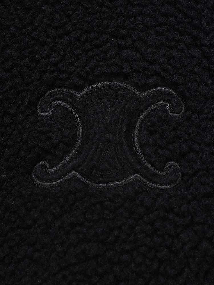 CELINE セリーヌ 胸ロゴ フルジップ ボアジャケット