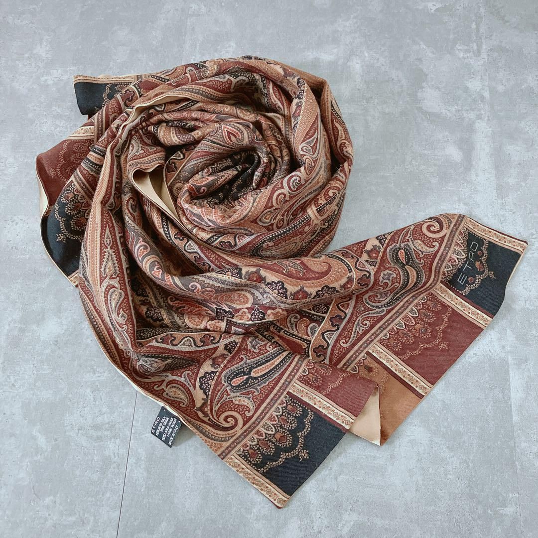美品 ETRO エトロ ペイズリー柄 リバーシブル ストール