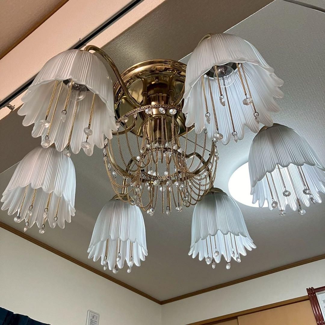 ナショナル 豪華 シャンデリア 7灯 クリスタル レトロ アンティーク 照明 ナショナル 豪華 シャンデリア 7灯 クリスタル レトロ