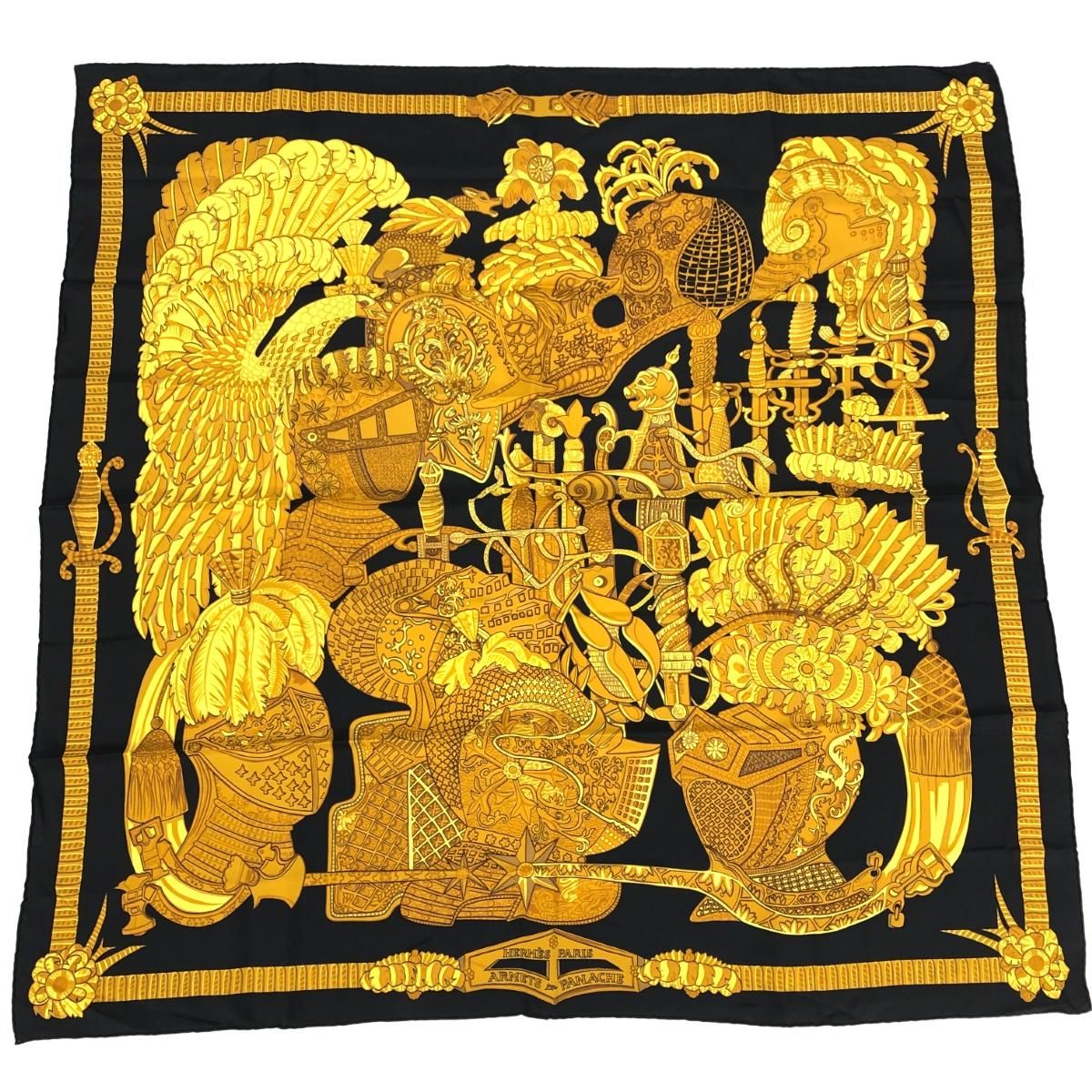 HERMES エルメス カレ90 羽飾りの騎兵兜 シルク スカーフ HERMES エルメス スカーフ カレ90/ARMETS en PANACHE/羽飾りの騎兵兜