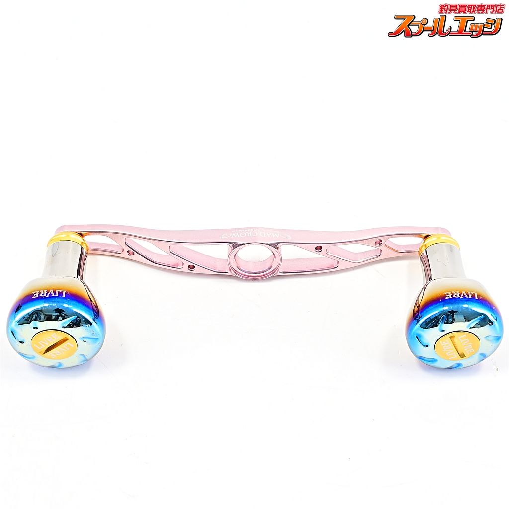 リブレxスクイッドマニア マッドクロウ クランク 120 ピンク EF30ノブ ファイヤー|ゴールド装着 シマノ左用センターナット付 LIVRExSQUIDMANIA MAD CROW CRANK K_060 m41264