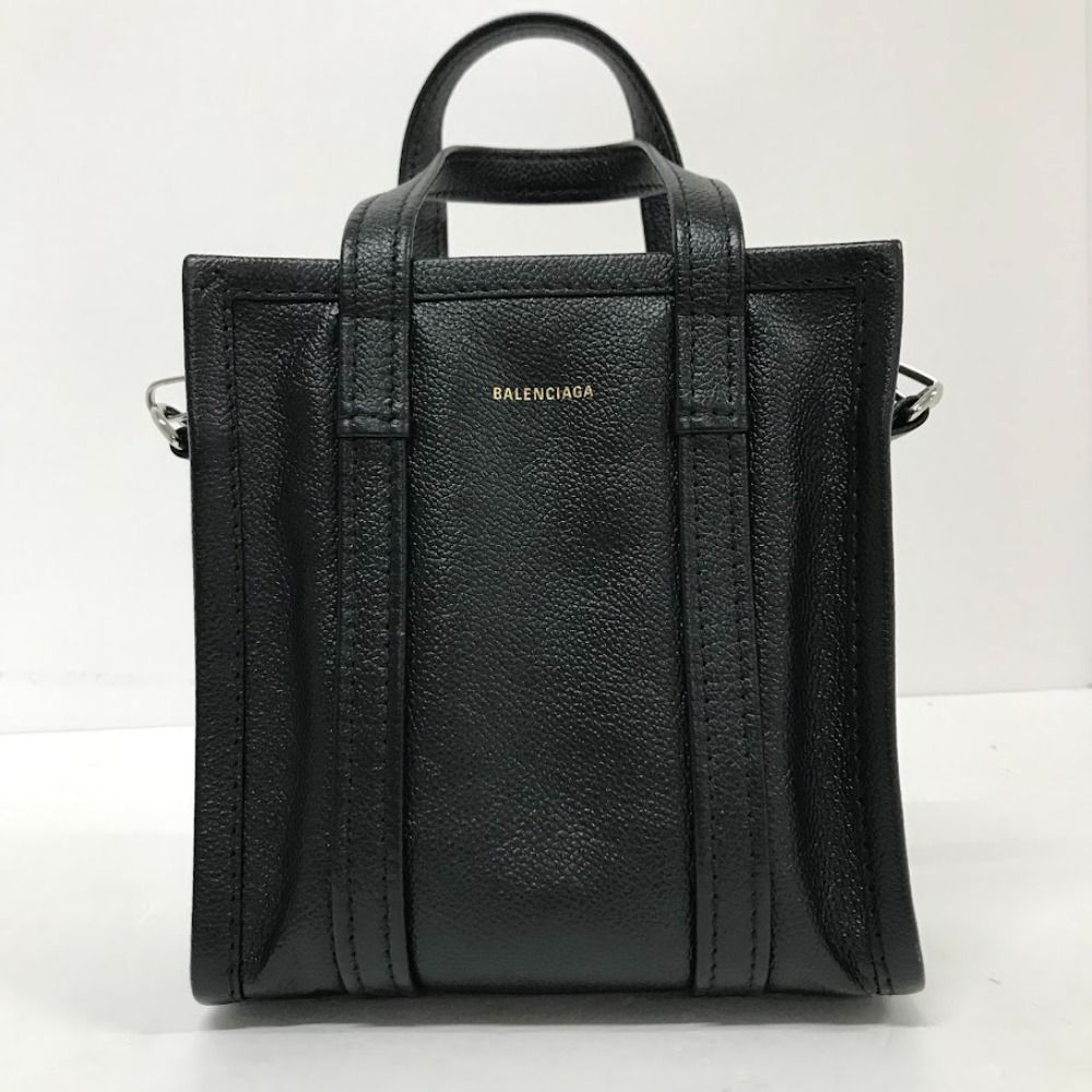 08w3880 BALENCIAGA バレンシアガバザールショッパーXXS黒レザー