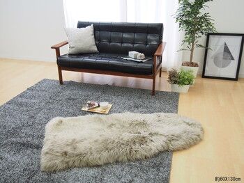 ムートンフリース 長毛 約60×180cm 厚手 M-511-F ブラウン