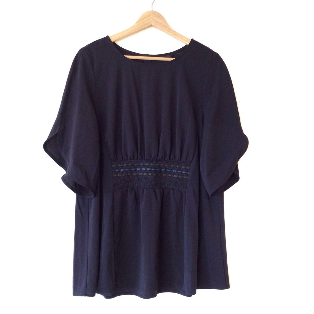 tobechicブラック レース チュニック 五分袖☆size44☆ tobechic