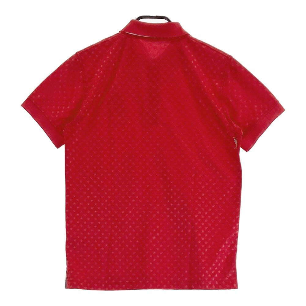 サイズ M MARK-LONA マークアンドロナ 半袖ポロシャツ 星柄 レッド系 240101528586 ゴルフウェア メンズ ストスト