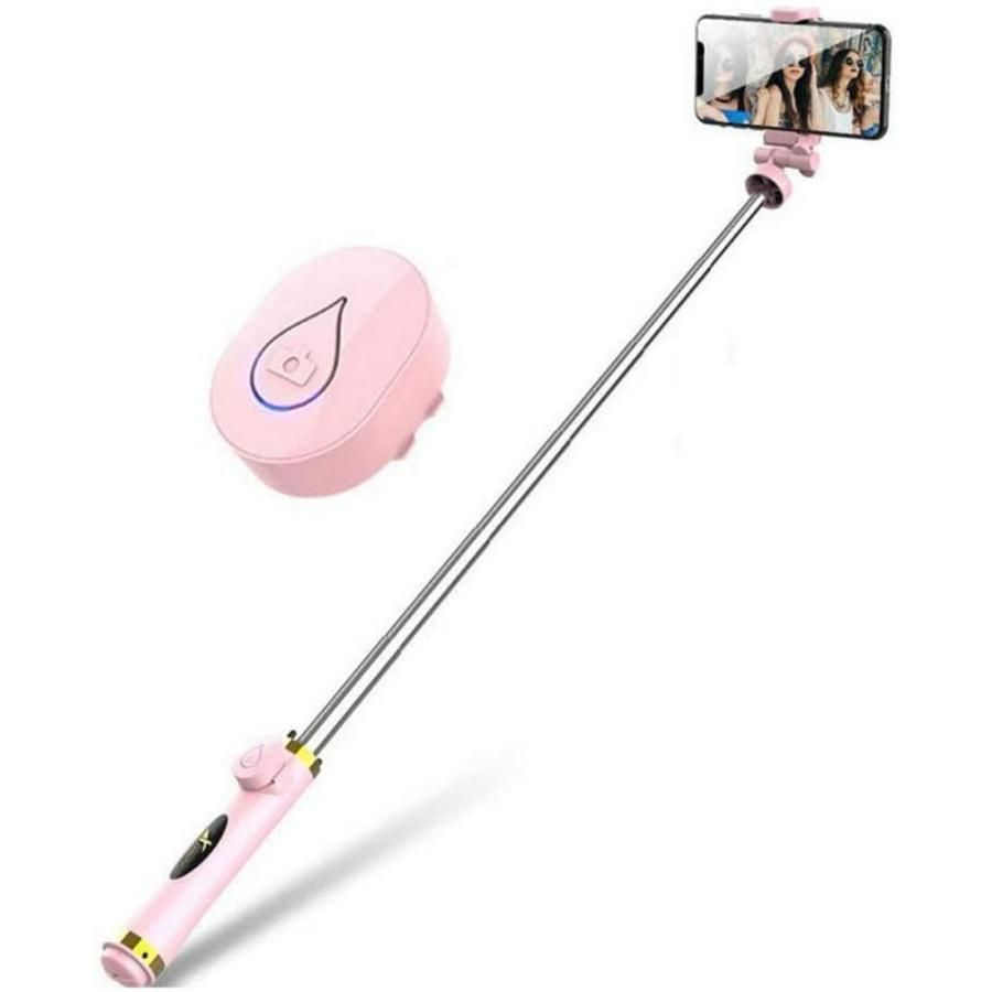 ミラー付き自撮り棒 リモコン/三脚付き  iPhone11 iPhone11Pro対応 Bluetooth接続可